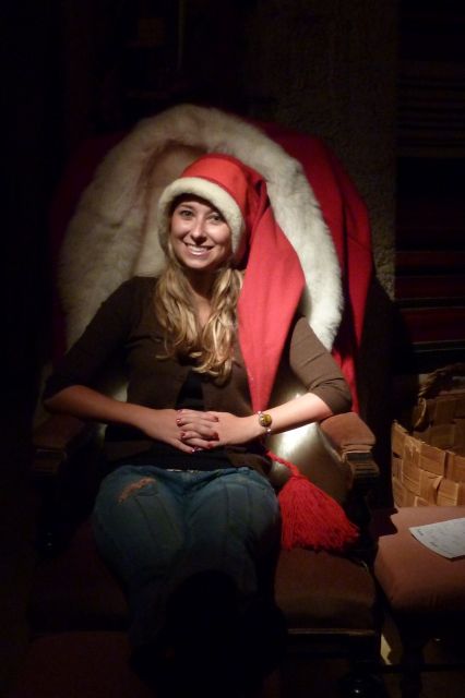 sitting in santa's chair