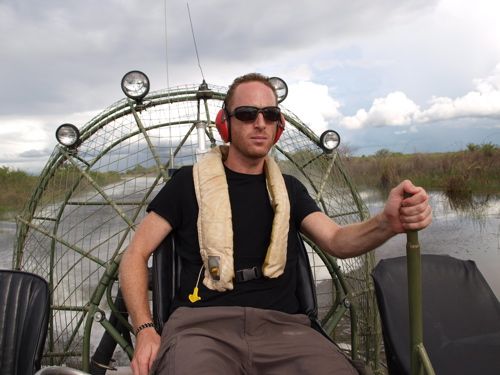 Esrock on an Airboat